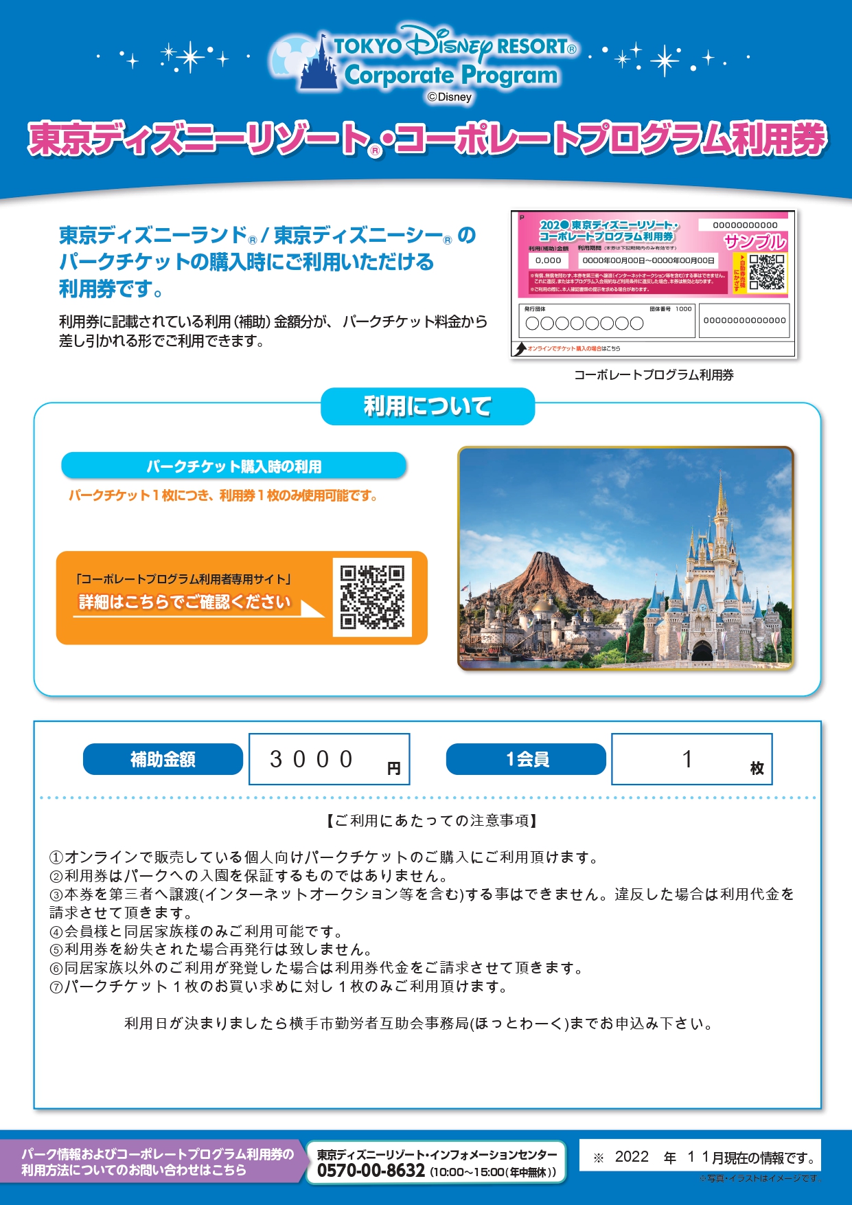 東京ディズニ―リゾートコーポレートプログラム利用券について | 横手市勤労者互助会 ほっとわーく